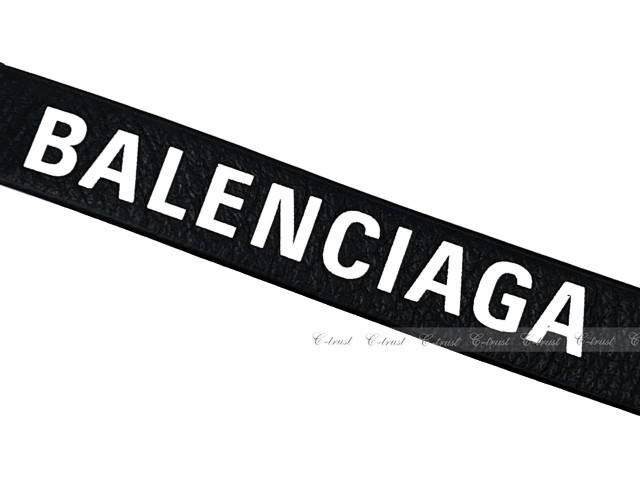 BALENCIAGA バレンシアガ キーリング キーホルダー EVERYDAY ロゴ イタリア製 メンズ 新品 ★ 1090 ブラック J288-BK